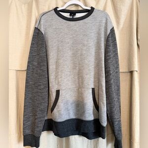 HOMAGE Gray and Black Crewneck Sweater